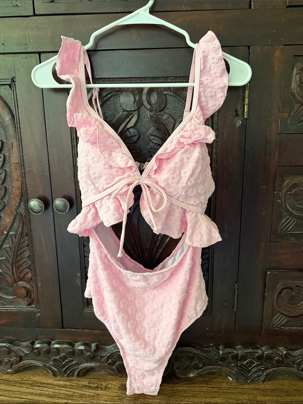 Pink Ruffle One-Piece Swimsuit - Picture 4 of 9